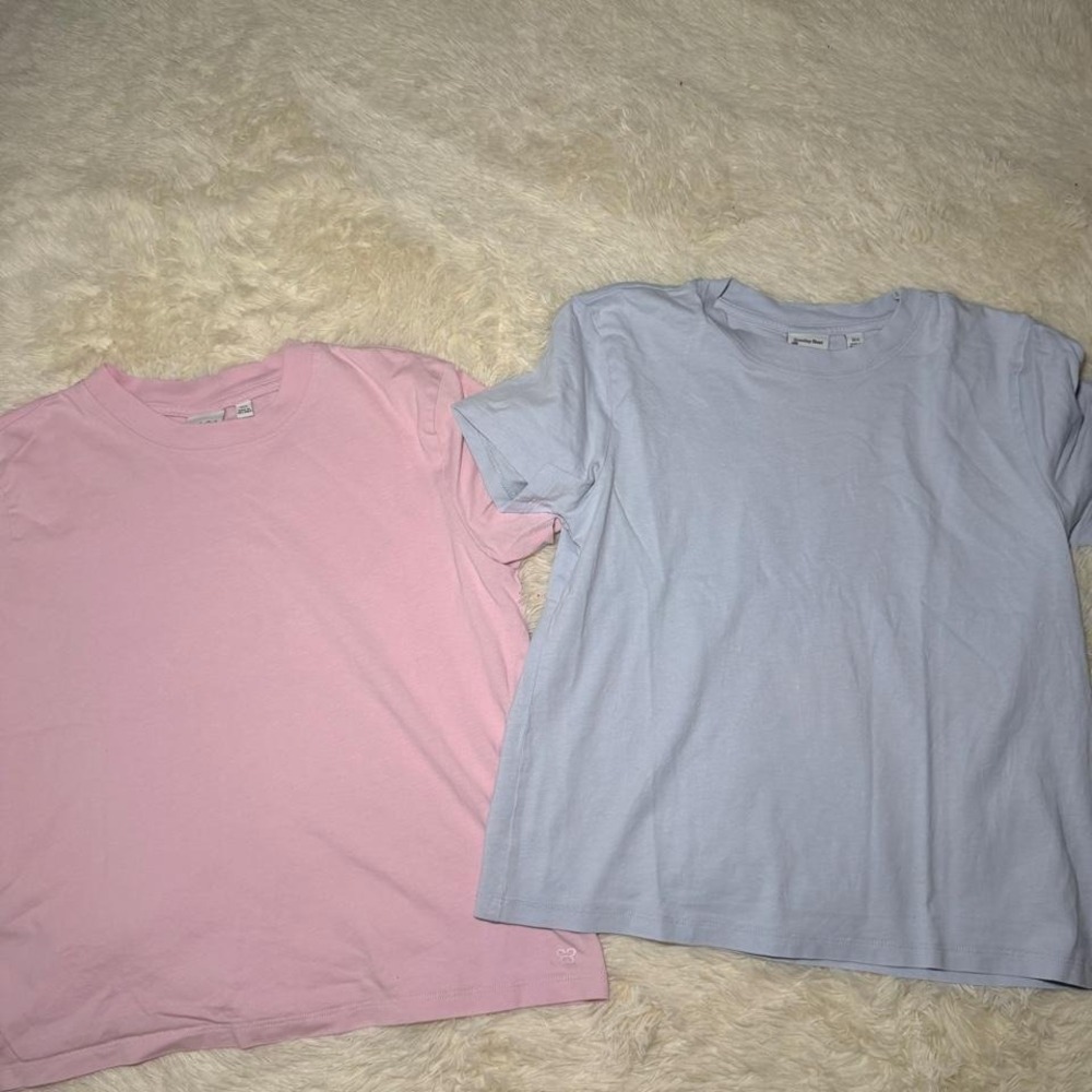 Aritzia Baby Tee Bundle Size XS (blue tiny pin hole last pic)